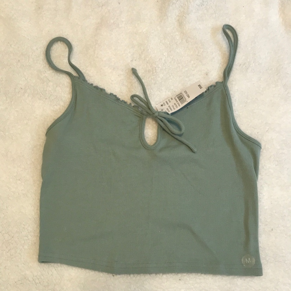 Olive Green Ribbed Pacsun Crop Top!